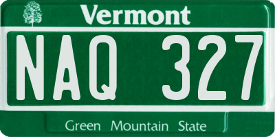 VT license plate NAQ327