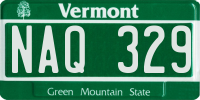 VT license plate NAQ329