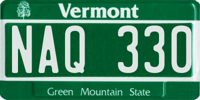 VT license plate NAQ330