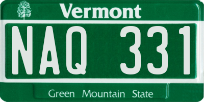 VT license plate NAQ331