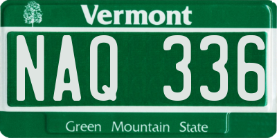 VT license plate NAQ336