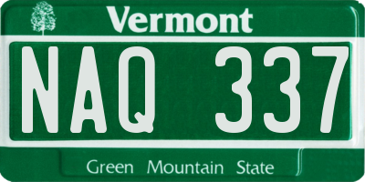 VT license plate NAQ337