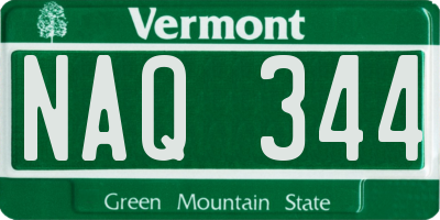 VT license plate NAQ344