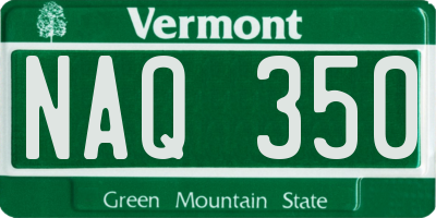 VT license plate NAQ350