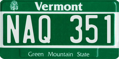 VT license plate NAQ351