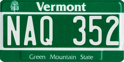 VT license plate NAQ352