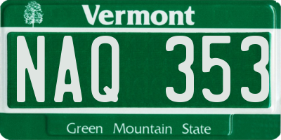 VT license plate NAQ353