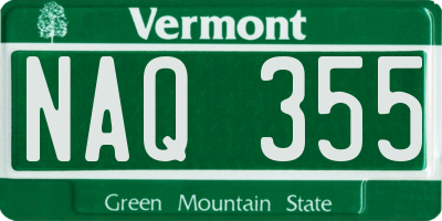 VT license plate NAQ355