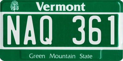 VT license plate NAQ361