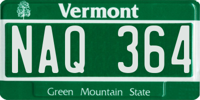 VT license plate NAQ364