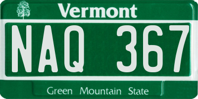 VT license plate NAQ367