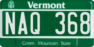 VT license plate NAQ368