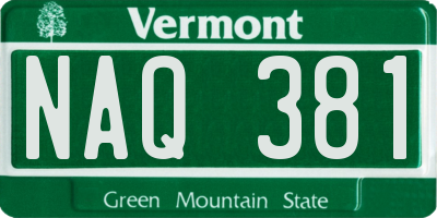 VT license plate NAQ381