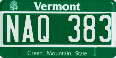 VT license plate NAQ383