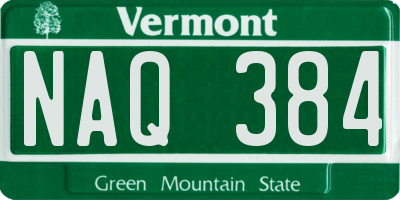 VT license plate NAQ384