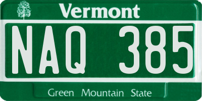 VT license plate NAQ385
