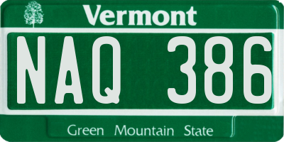 VT license plate NAQ386