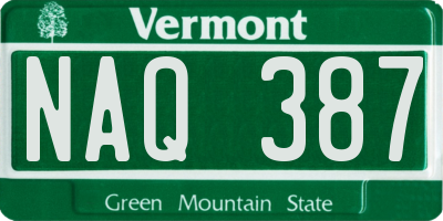 VT license plate NAQ387