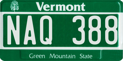 VT license plate NAQ388