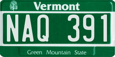 VT license plate NAQ391