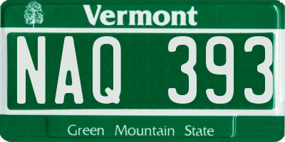 VT license plate NAQ393