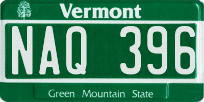VT license plate NAQ396