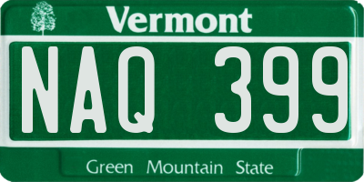 VT license plate NAQ399
