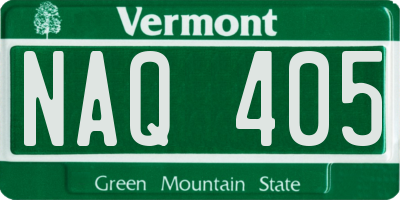 VT license plate NAQ405