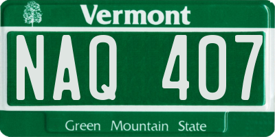 VT license plate NAQ407
