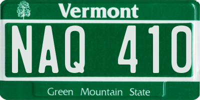 VT license plate NAQ410