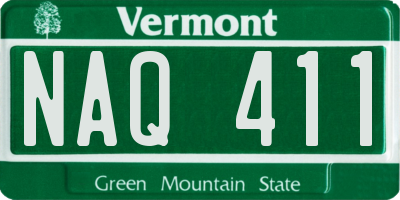 VT license plate NAQ411