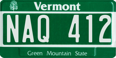 VT license plate NAQ412