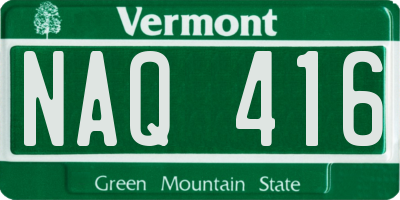 VT license plate NAQ416