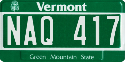 VT license plate NAQ417