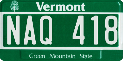 VT license plate NAQ418