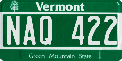 VT license plate NAQ422