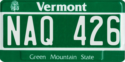 VT license plate NAQ426