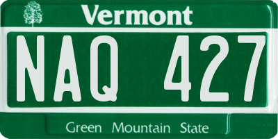 VT license plate NAQ427
