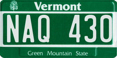 VT license plate NAQ430
