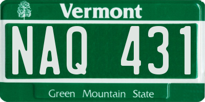VT license plate NAQ431