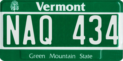 VT license plate NAQ434