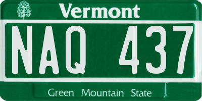 VT license plate NAQ437