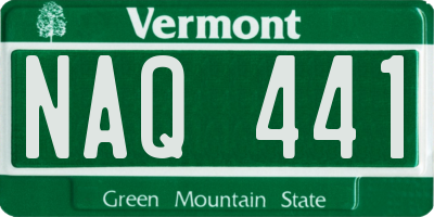 VT license plate NAQ441