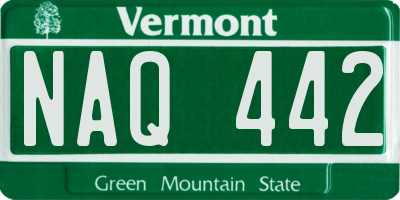 VT license plate NAQ442