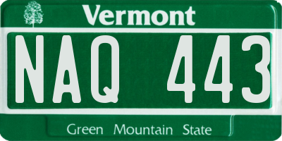 VT license plate NAQ443