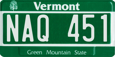 VT license plate NAQ451