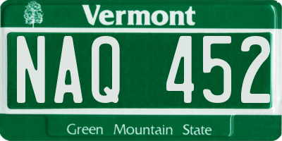 VT license plate NAQ452