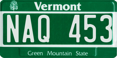 VT license plate NAQ453
