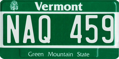 VT license plate NAQ459