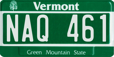 VT license plate NAQ461